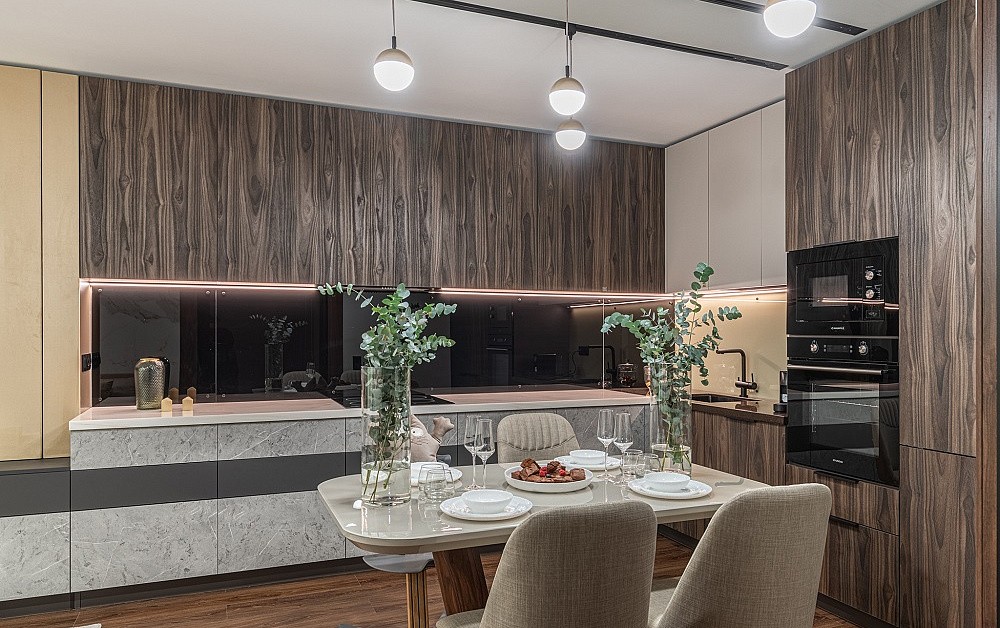 Древесно-песчаная кухня для ТВ-проекта «Квартирный Вопрос»