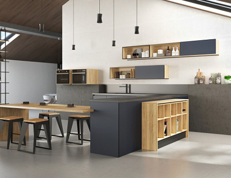 Синяя кухня в Санкт-Петербурге