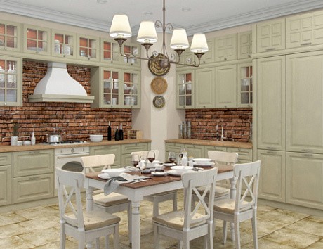 Бежевая кухня в Санкт-Петербурге