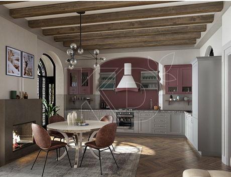 Белая классическая кухня в интерьере