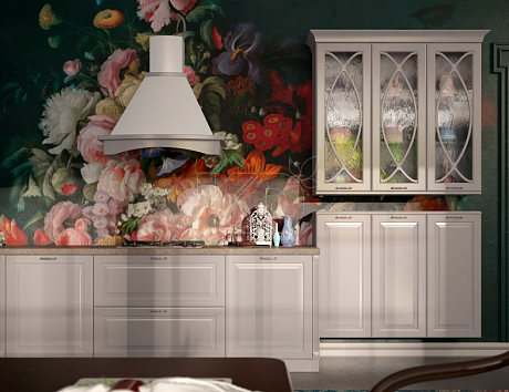 Белая классическая кухня в интерьере