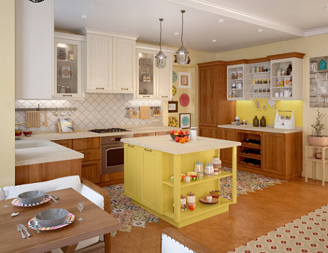 Современные кухни из массива