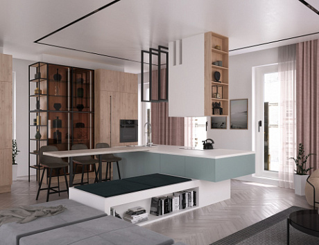 Светлая кухня в Екатеринбурге