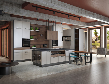 Бежевая кухня в Мурманске