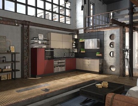 кухня в стиле лофт