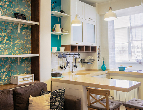 Бежевая кухня в Твери