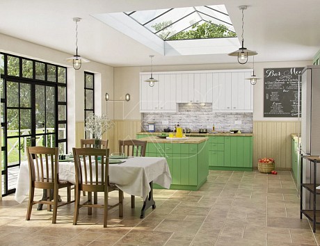 Угловые кухни оливкового цвета