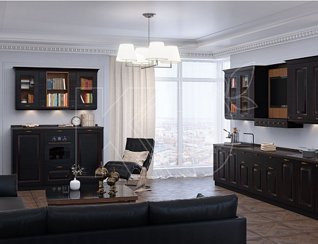 Угловые кухни черного цвета